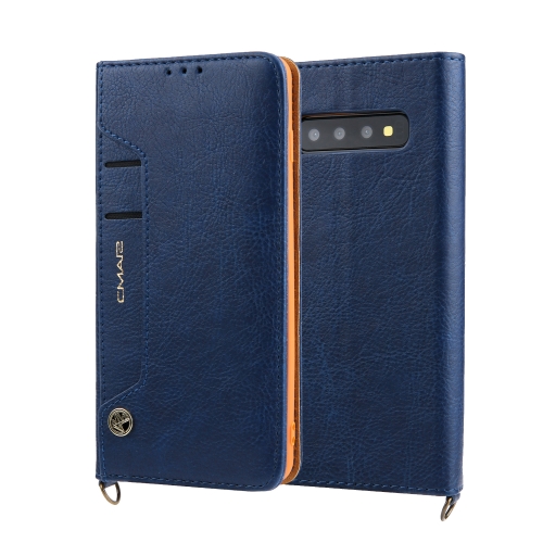 

For Galaxy S10+ CMai2 Kaka Series Litchi Texture Horizontal Flip Leather Case with Holder & Card Slots(Blue)
