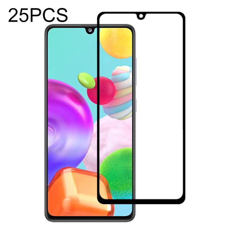 

25 PCS 9H Surface Hardness 2.5D Full Glue Full Screen Tempered Glass Film For Galaxy A41