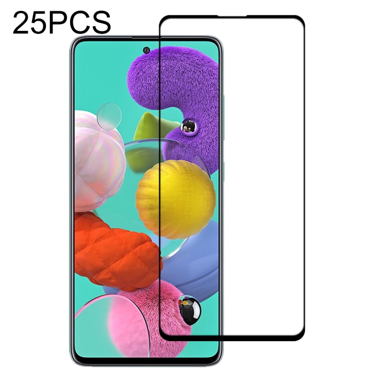 

25 PCS 9H Surface Hardness 2.5D Full Glue Full Screen Tempered Glass Film For Galaxy A51