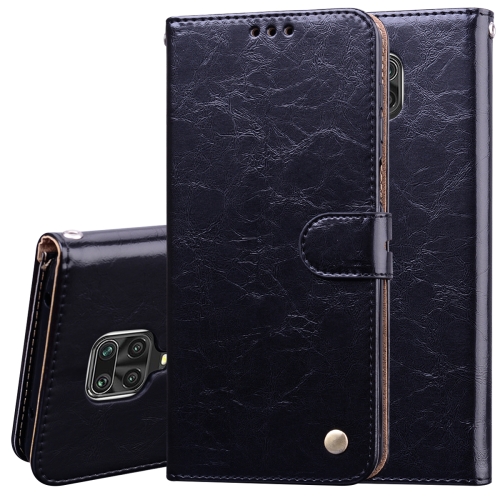 

For Xiaomi Redmi Note 9 Pro Business Style Oil Wax Texture Horizontal Flip Leather Case, with Holder & Card Slots & Wallet(Black)