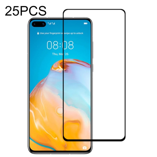 

25 PCS 9H Surface Hardness 2.5D Full Glue Full Screen Tempered Glass Film For Huawei P40