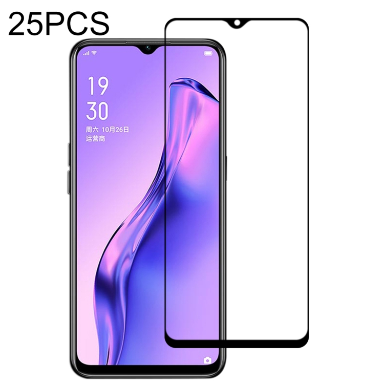 

25 PCS 9H Surface Hardness 2.5D Full Glue Full Screen Tempered Glass Film For OPPO A8
