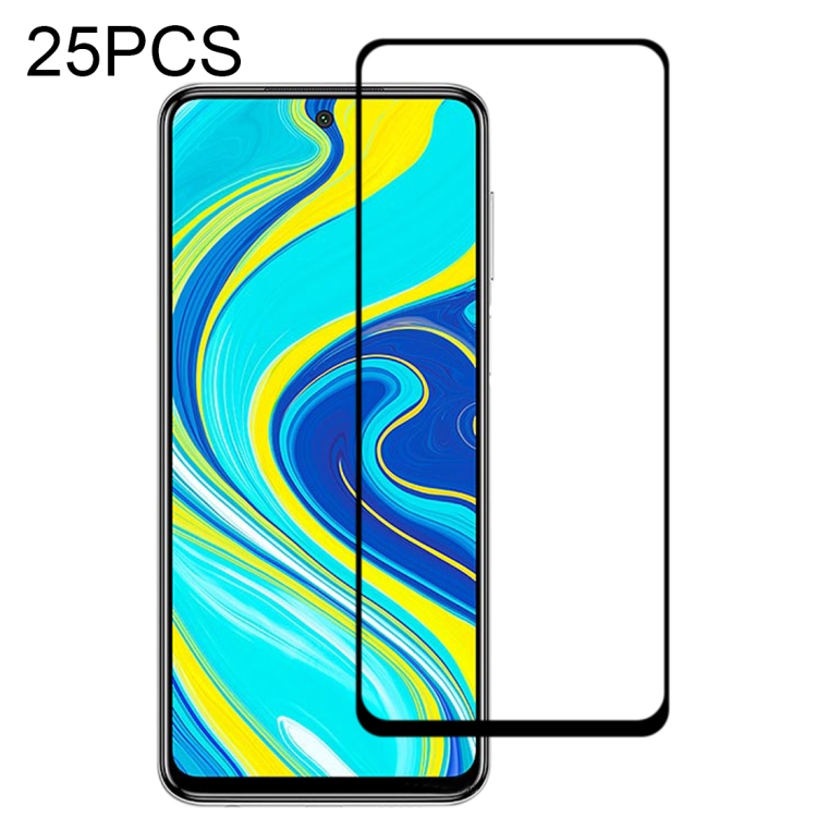 

25 PCS 9H Surface Hardness 2.5D Full Glue Full Screen Tempered Glass Film For Xiaomi Redmi Note 9 Pro