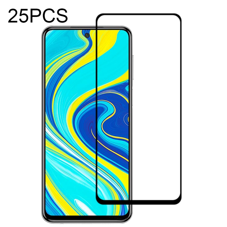 

25 PCS 9H Surface Hardness 2.5D Full Glue Full Screen Tempered Glass Film For Xiaomi Redmi Note 9