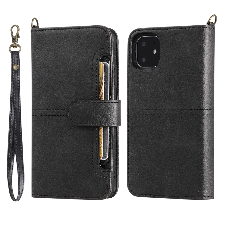 

For iPhone 11 Multifunctional Detachable Magnetic Horizontal Flip Leather Case with Card Slots & Holder & Wallet & Photo Frame(Black)