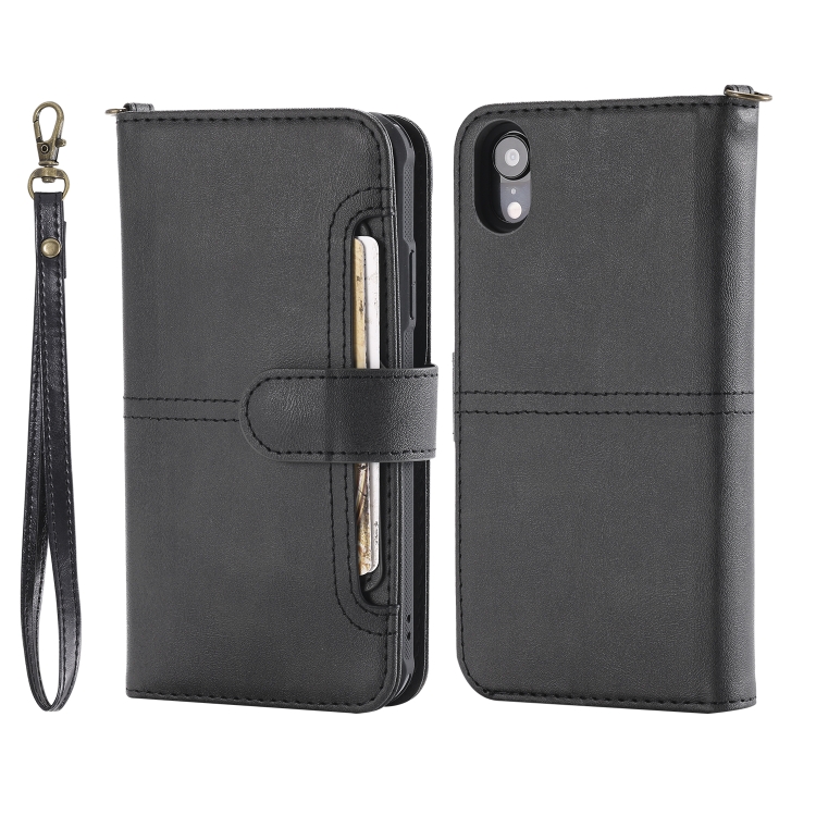

For iPhone XR Multifunctional Detachable Magnetic Horizontal Flip Leather Case with Card Slots & Holder & Wallet & Photo Frame(Black)