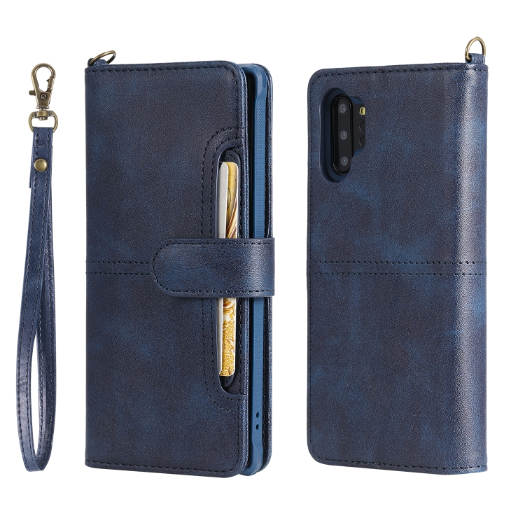 

For Galaxy Note 10+ Multifunctional Detachable Magnetic Horizontal Flip Leather Case with Card Slots & Holder & Wallet & Photo Frame(Blue)