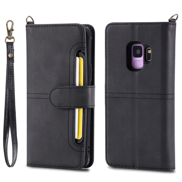 

For Galaxy S9 Multifunctional Detachable Magnetic Horizontal Flip Leather Case with Card Slots & Holder & Wallet & Photo Frame(Black)