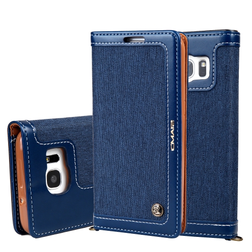 

For Galaxy S7 Edge CMai2 Legend of Xingyue Series Denim Texture Horizontal Flip Leather Case with Holder & Card Slots & Photo Frame & Hand Strap(Royal Blue)