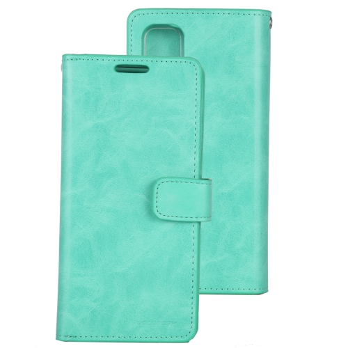 

For Galaxy S20 GOOSPERY Mansoor Series Crazy Horse Texture Horizontal Flip Leather Case With Bracket & Card Slot & Wallet(Mint Green)