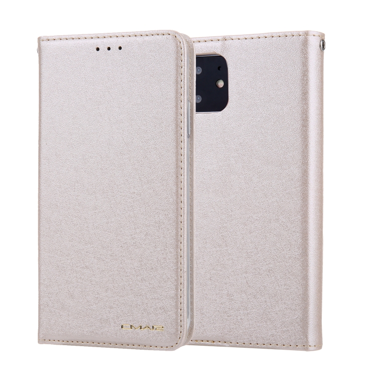 

For iPhone 11 CMai2 Silk Texture Horizontal Flip Leather Case with Holder & Card Slots & Photo Frame & Wallet(Light Gold)