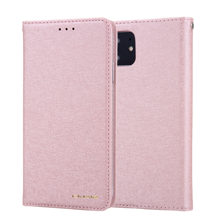 

For iPhone 11 CMai2 Silk Texture Horizontal Flip Leather Case with Holder & Card Slots & Photo Frame & Wallet(Rose Gold)