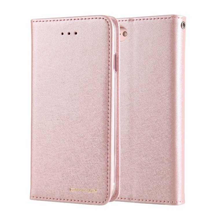 

For iPhone SE 2020 & 8 & 7 CMai2 Silk Texture Horizontal Flip Leather Case with Holder & Card Slots & Photo Frame & Wallet(Rose Gold)