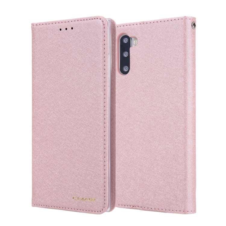 

For Galaxy Note 10 CMai2 Silk Texture Horizontal Flip Leather Case with Holder & Card Slots & Photo Frame & Wallet(Rose Gold)