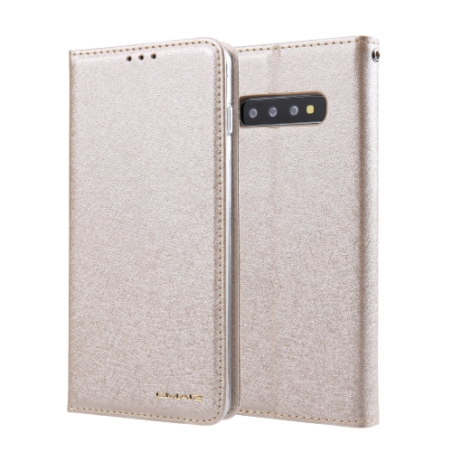 

For Galaxy S10 CMai2 Silk Texture Horizontal Flip Leather Case with Holder & Card Slots & Photo Frame & Wallet(Light Gold)