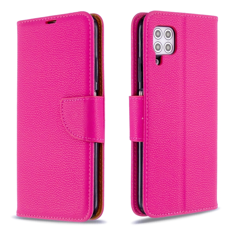 

For Huawei P40 Lite Litchi Texture Pure Color Horizontal Flip PU Leather Case with Holder & Card Slots & Wallet & Lanyard(Rose Red)