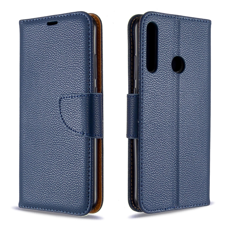 

For Huawei P40 Lite E / Y7P Litchi Texture Pure Color Horizontal Flip PU Leather Case with Holder & Card Slots & Wallet & Lanyard(Dark Blue)