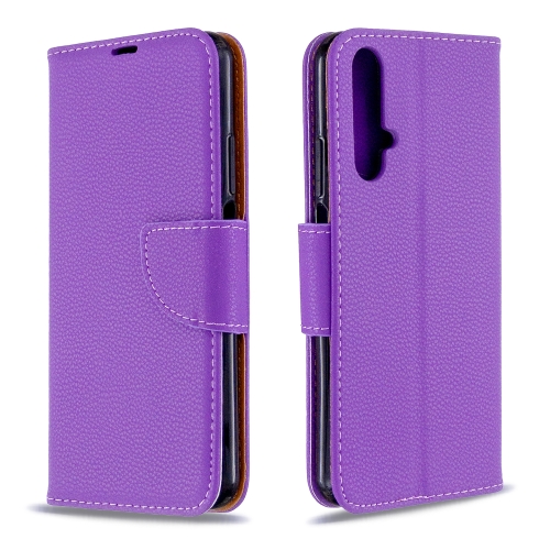 

For Huawei Honor 20S Litchi Texture Pure Color Horizontal Flip PU Leather Case with Holder & Card Slots & Wallet & Lanyard(Purple)