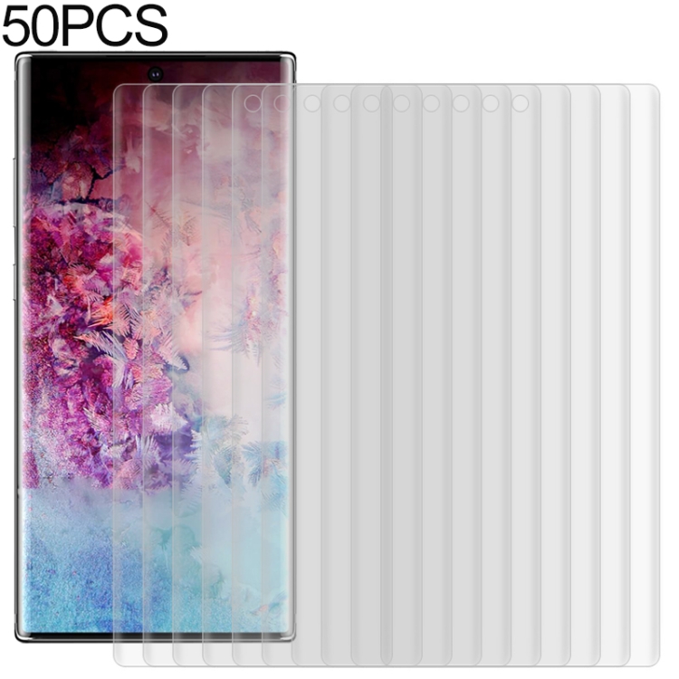 

For Galaxy Note 10+ 50 PCS 3D Curved Full Cover Soft PET Film Screen Protector