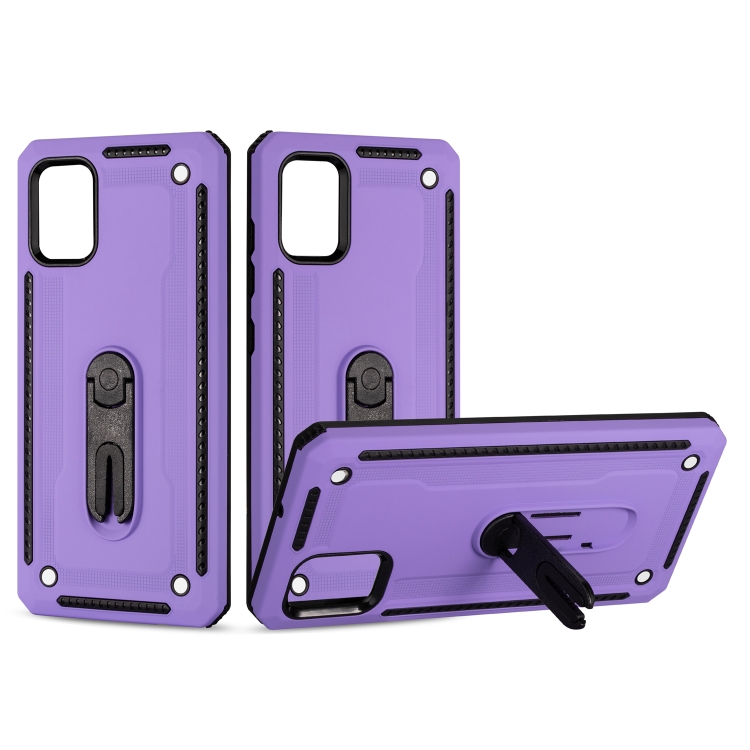 

For Galaxy A51 PC + TPU Protective Case with 360 Degree Rotating Holder(Purple)