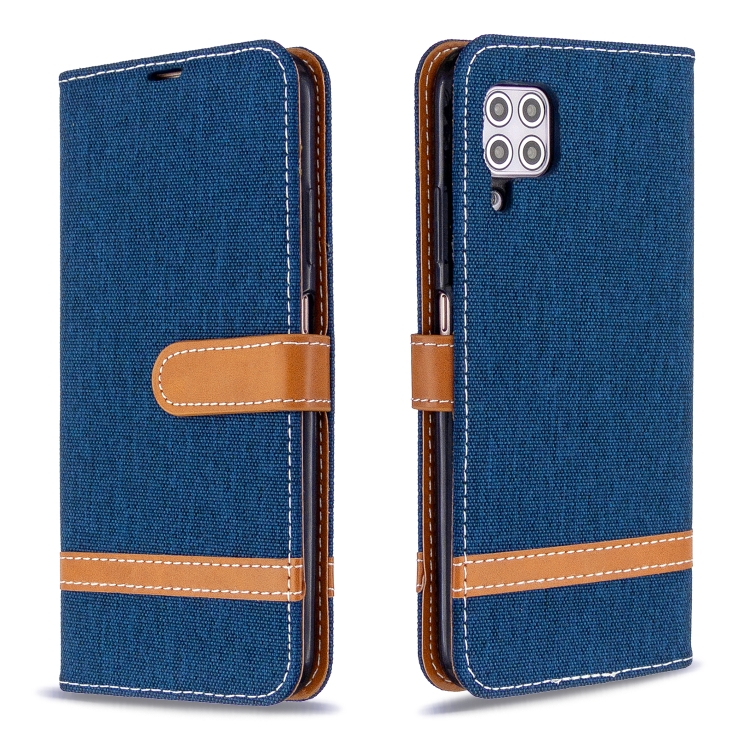 

For Huawei P40 Lite Color Matching Denim Texture Horizontal Flip Leather Case with Holder & Card Slots & Wallet & Lanyard(Dark Blue)