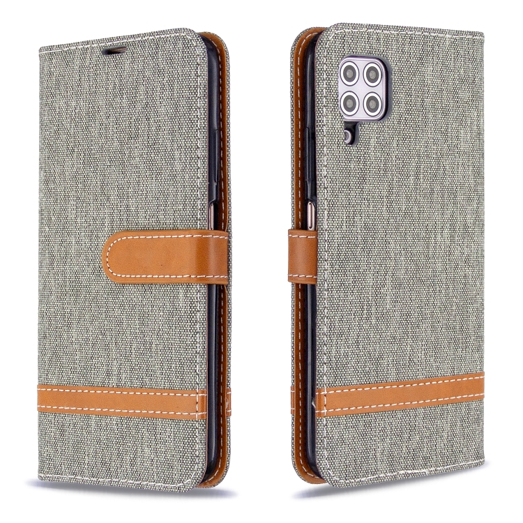 

For Huawei P40 Lite Color Matching Denim Texture Horizontal Flip Leather Case with Holder & Card Slots & Wallet & Lanyard(Grey)