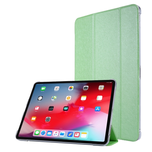 

For iPad Pro 11(2020) TPU Silk Texture Three-fold Horizontal Flip Leather Case with Holder(Green)