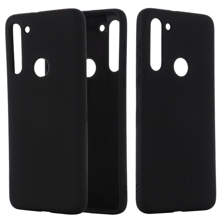 

For Motorola Moto G8 Shockproof Solid Color Liquid Silicone Full Coverage Protective Case(Black)