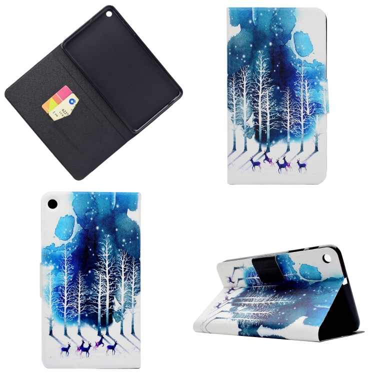 

Electric Pressed Left Right Flat Feather Case with Sleep Function Pen Cover & Card Slot & Holder(Purple Fawn)