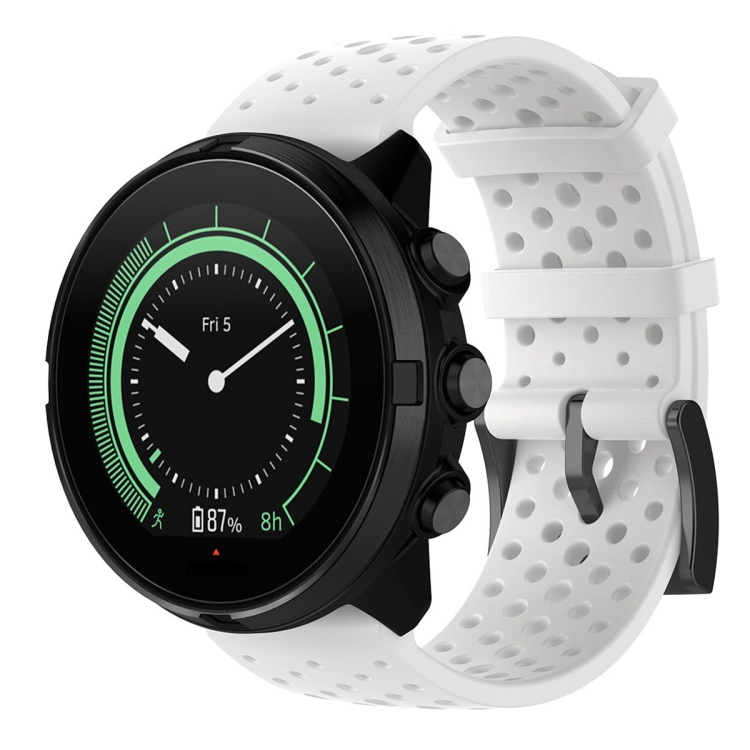 

For Suunto 9 Breathable Silicone Strap, Exclude the Subject(White)