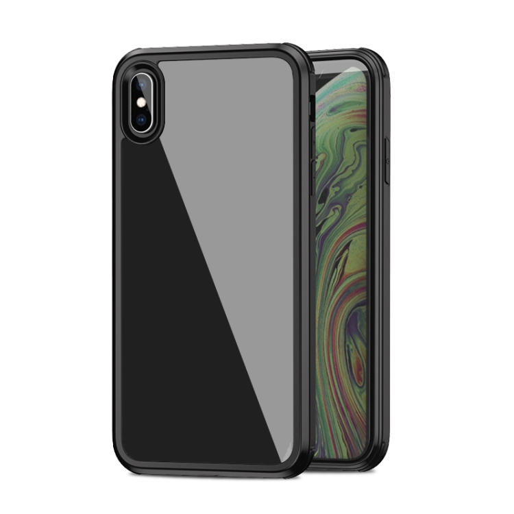 

For iPhone XS / X iPAKY TPU + Glass Protective Case(Black)