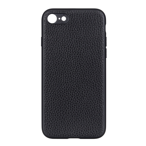 

For iPhone SE 2020 Litchi Texture Genuine Leather Folding Protective Case(Black)