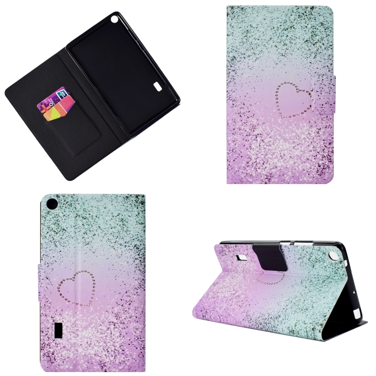 

Horizontal Painted Flat Leather Case with Pen Cover & Card Slot & Holder(Love Quicksand)