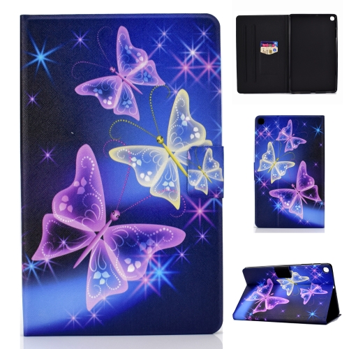 

Electric Horizontal TPU Painted Flat Feather Case with Pen Cover & Card Slot & Holder(Starry Sky Butterfly)