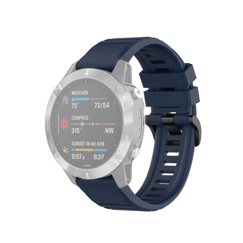 

For Garmin Fenix 6 22mm Quick Release Official Texture Wrist Strap Watchband with Metal Button(Midnight Blue)