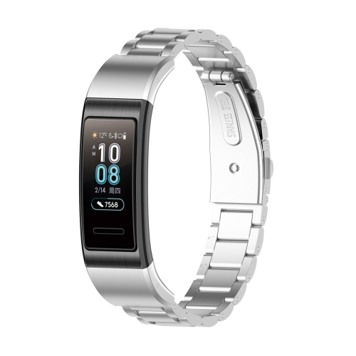 

For Huawei Band 4 Pro (TER-B29S) / Band 3 Pro (TER-B29) / Band 3 (TER-B09) Three Beads Steel Wrist Strap Watchband(Silver)