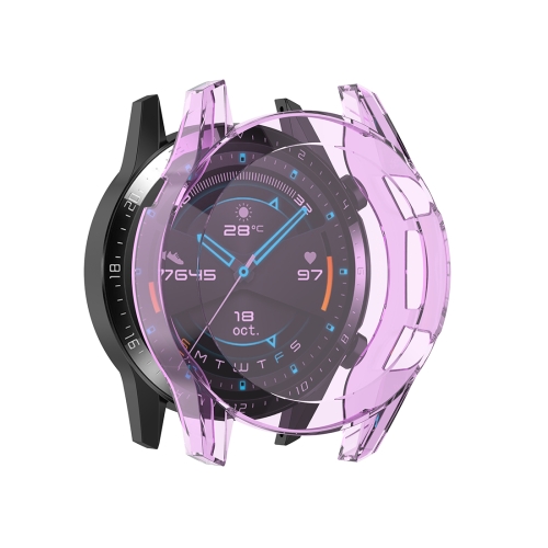 

For Huawei Watch GT2 46mm Full Coverage Watch Protective Case with Screen(Transparent Purple)