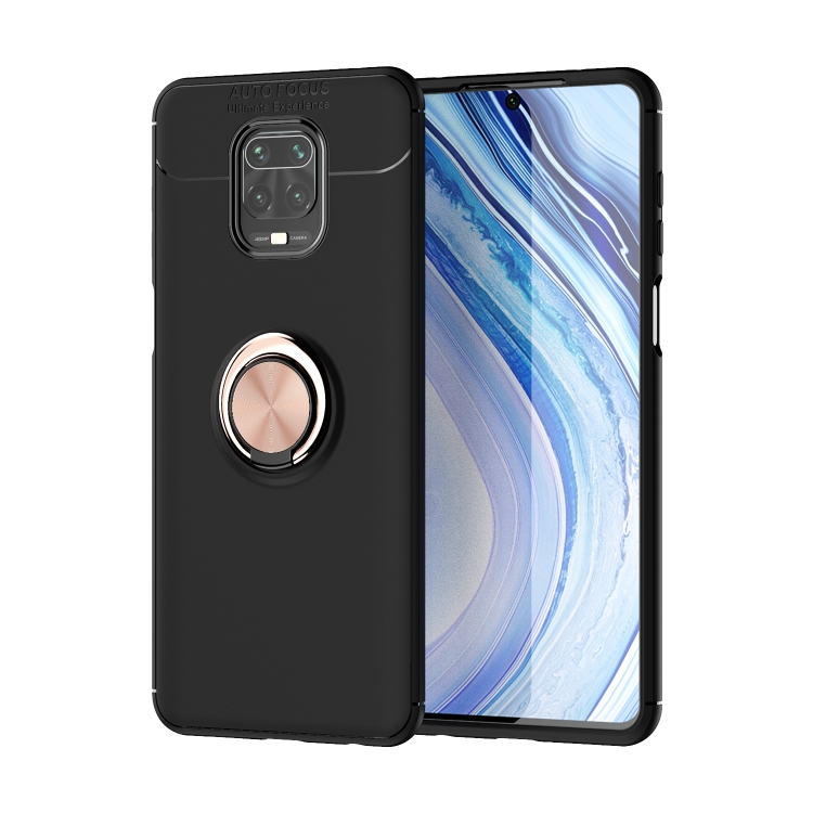 

For Huawei Honor 30S Lenuo Shockproof TPU Protective Case with Invisible Holder(Black + Rose Gold)
