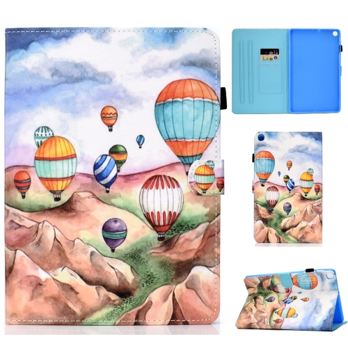 

For Galaxy Tab S6 Lite Sewing Thread Horizontal Painted Flat Leather Case with Pen Cover & Anti Skid Strip & Card Slot & Holder(Balloon)