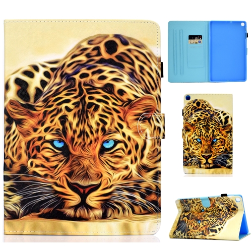 

For Galaxy Tab S6 Lite Sewing Thread Horizontal Painted Flat Leather Case with Pen Cover & Anti Skid Strip & Card Slot & Holder(Lion)