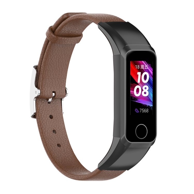 

For Huawei Band 4 (ADS-B29) / Honor Band 5i (CRS-B19S) Genuine Leather Wrist Strap Watchband(Brown)