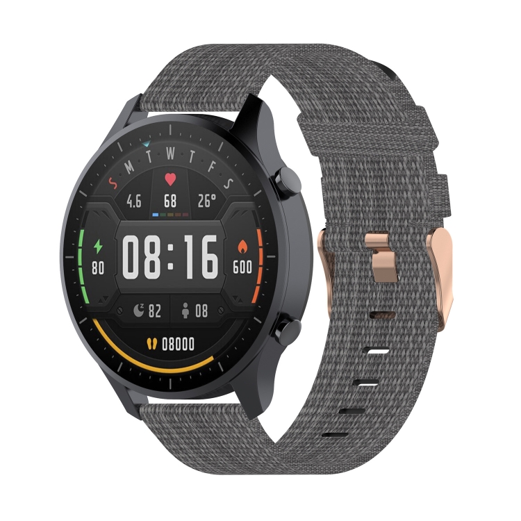 

For Xiaomi Watch Color 22mm Nylon Denim Wrist Strap Watchband(Dark Gray)