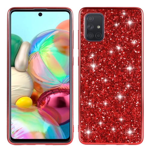 

For Galaxy Note10 Lite / A81 Glitter Powder Shockproof TPU Protective Case(Red)