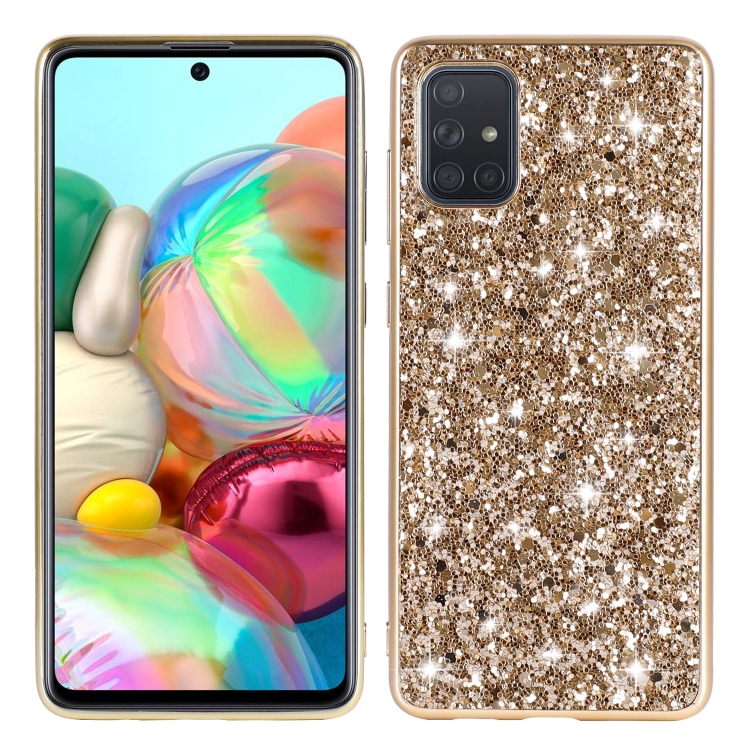 

For Galaxy S10 Lite / A91 Glitter Powder Shockproof TPU Protective Case(Gold)