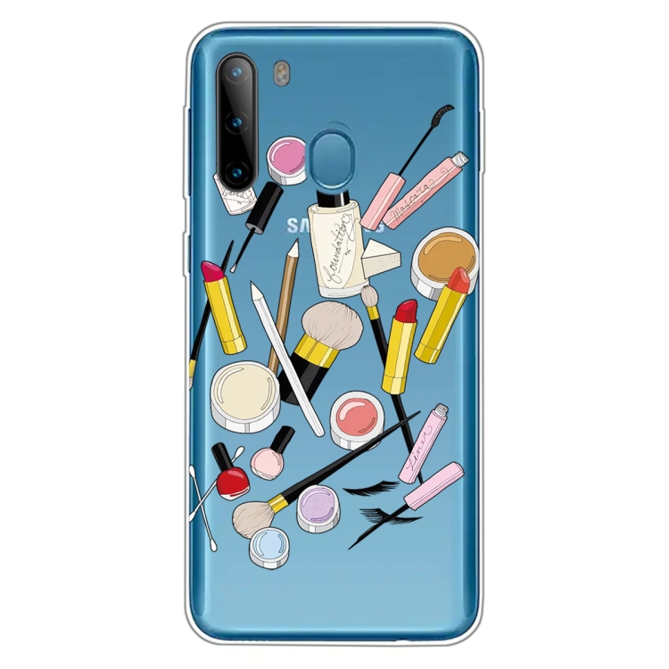 

For Galaxy A21 Shockproof Painted Transparent TPU Protective Case(Cosmetic)
