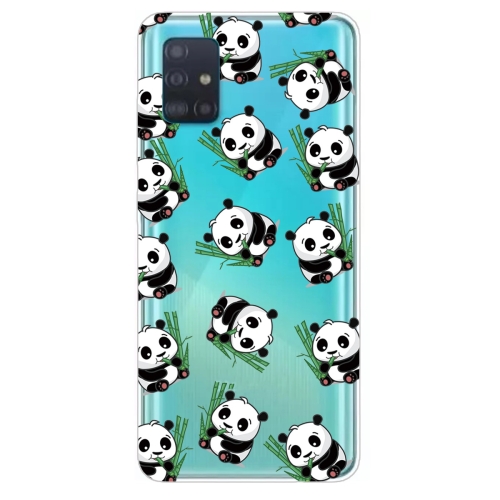 

For Galaxy A31 Shockproof Painted Transparent TPU Protective Case(Panda)