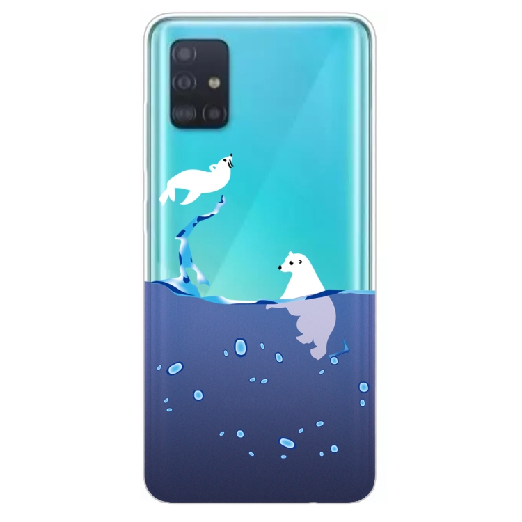 

For Galaxy A31 Shockproof Painted Transparent TPU Protective Case(Seal)