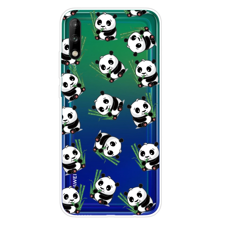 

For Huawei Enjoy 10 Shockproof Painted Transparent TPU Protective Case(Panda)