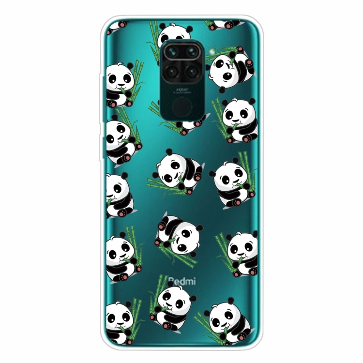 

For Xiaomi Redmi Note 9 Shockproof Painted Transparent TPU Protective Case(Panda)