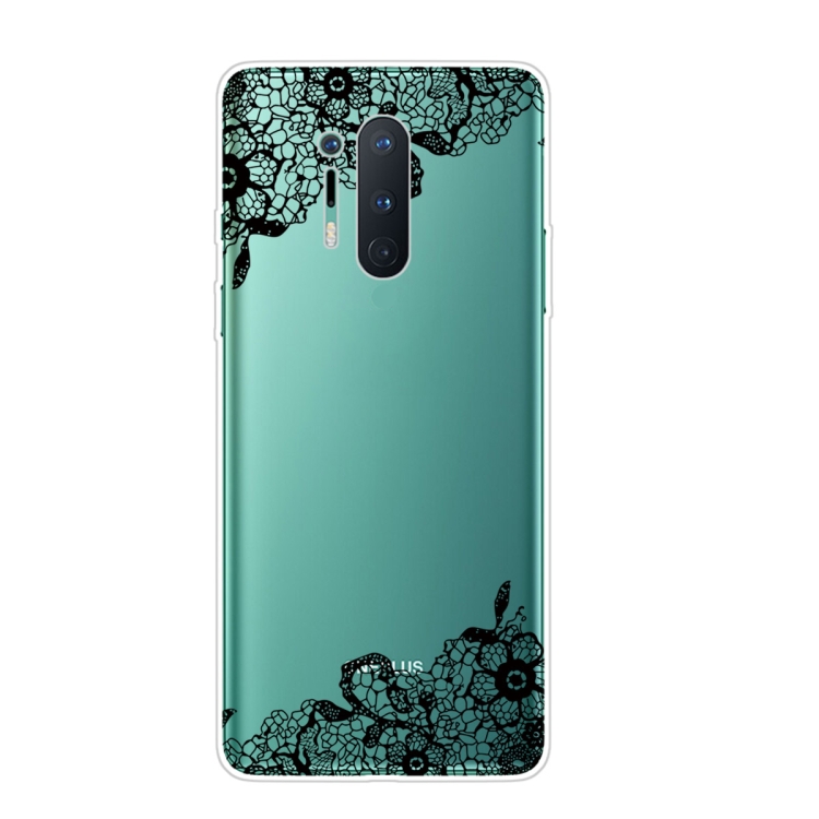 

For OnePlus 8 Pro Shockproof Painted Transparent TPU Protective Case(Lace Flower)